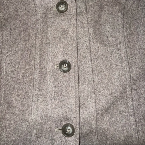 London Fog sz XL heathered tan wool blend single breasted A-line button up coat - Picture 5 of 16